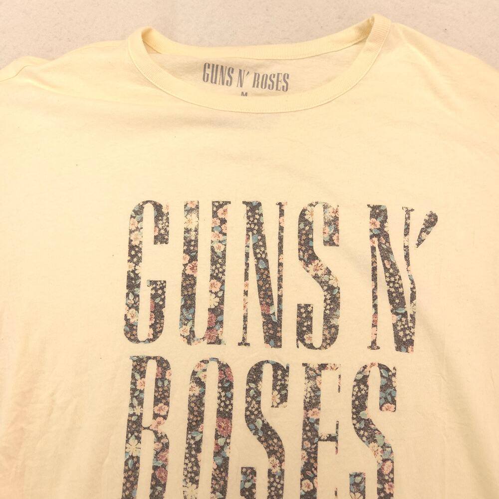 Guns N Roses Short Sleeve Graphic Band T Shirt Adult Mens Size Medium M Tan